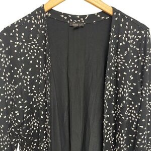 J Jill Cardigan Medium Open Front Wherever Collection Black White Abstract Print